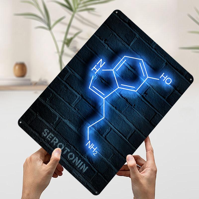 Serotonin Molecule Neon Tinplate Poster Customized Wall Art Vintage Retro Metal Signs for Luxury Home Decor Items Coffee Bar 20x30cm(7.8x11.8inch)
Serotonin Molecule Neon Tinplate Poster Customized Wall Art Vintage Retro Metal Signs for Luxury Home Decor Items Coffee Bar 20x30cm(7.8x11.8inch)