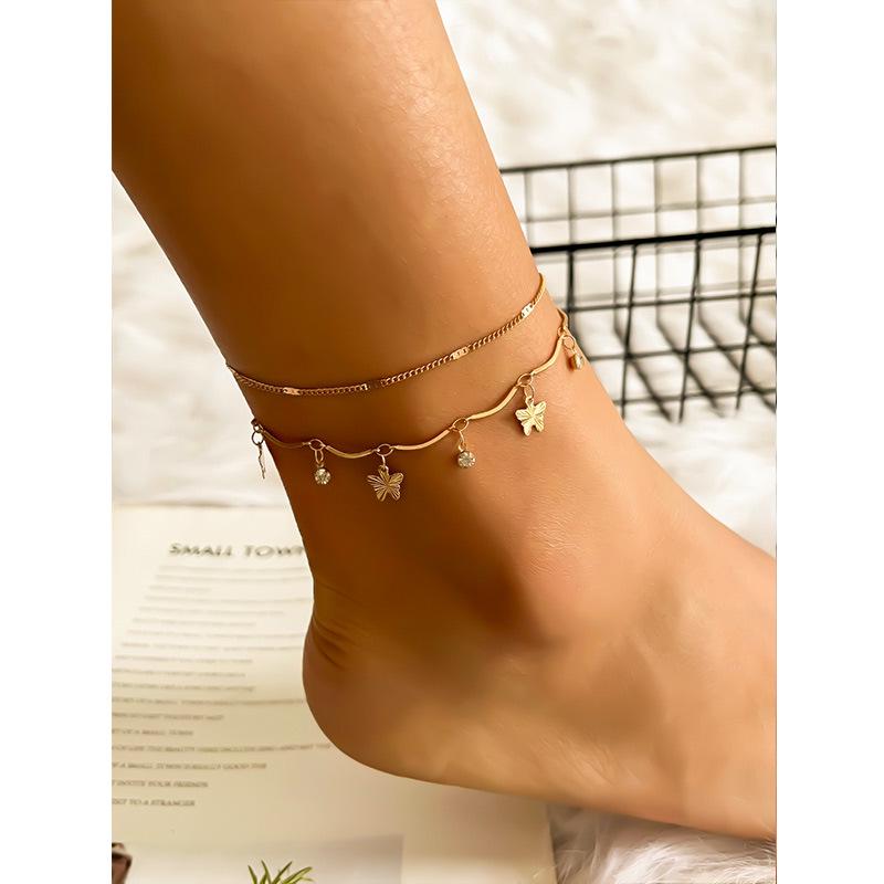 Chic Double-Layer Metal Anklet: Women s Niche Butterfly Gold Chain with Trendy Cross-Border Design Metal
Chic Double-Layer Metal Anklet: Women s Niche Butterfly Gold Chain with Trendy Cross-Border Design Metal