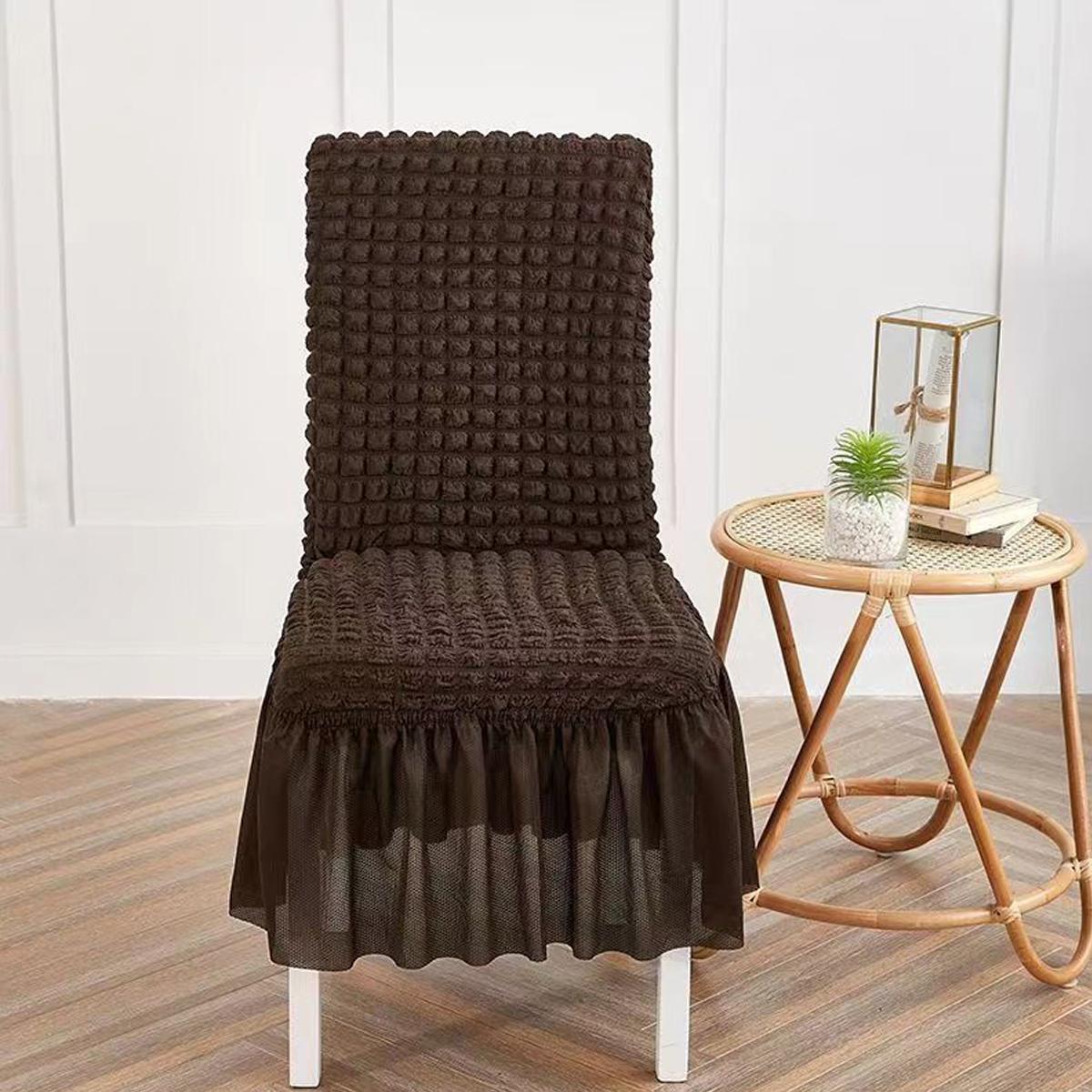 Эластичные чехлы для стульев с юбкой Съемный моющийся защитный чехол для кухонного стула коричневый
Эластичные чехлы для стульев с юбкой Съемный моющийся защитный чехол для кухонного стула коричневый