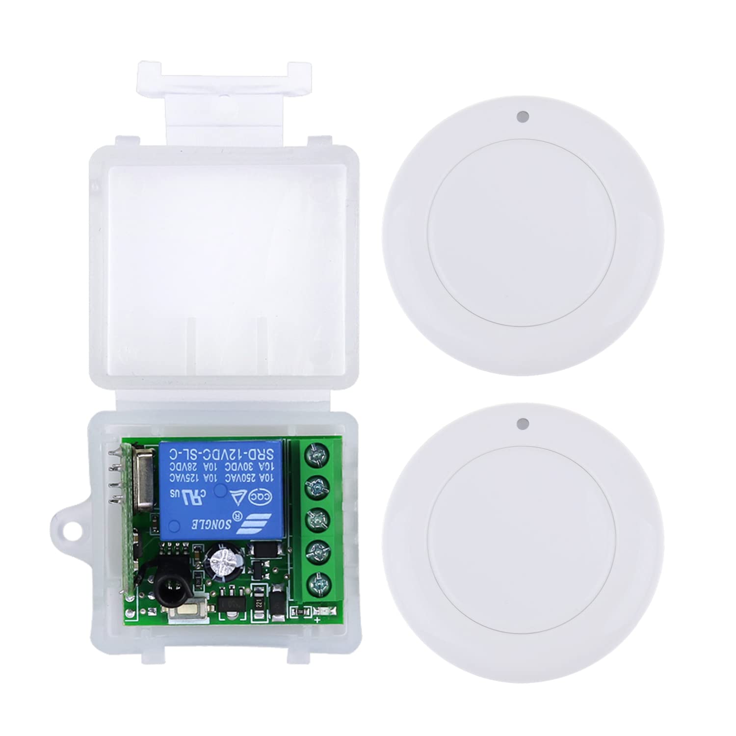 12V 1CH Wireless Relay Remote Control Switch, 315MHz Remote Relay (Two Transmitters and One Receiver), for Home and More Wireless Devices
12V 1CH Wireless Relay Remote Control Switch, 315MHz Remote Relay (Two Transmitters and One Receiver), for Home and More Wireless Devices