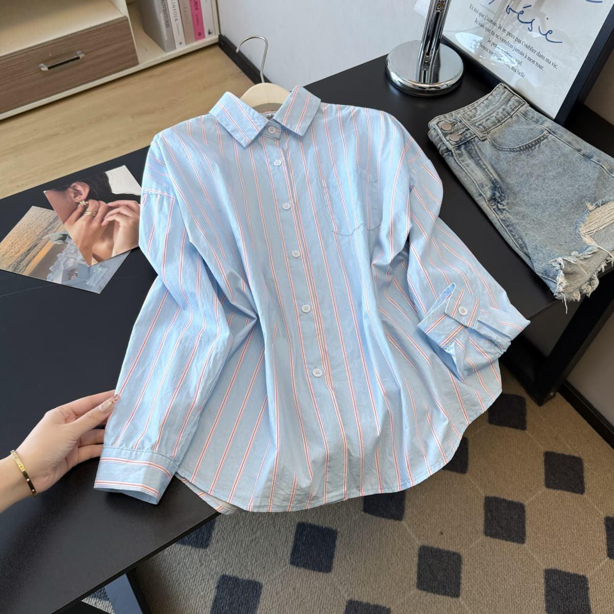 Korean Style Elegant Striped Long Sleeve Slimming Shirt for Women 2XL синий
Korean Style Elegant Striped Long Sleeve Slimming Shirt for Women 2XL синий