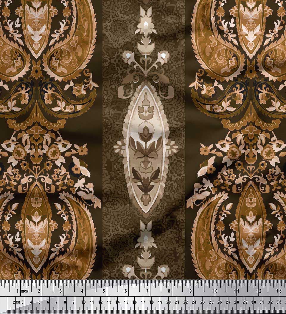 Японська креп-атласна тканина Soimoi в смужку та етнічний принт Пейслі на метри 42 дюйми 42 Inch Wide - Poly Crepe коричневий
Японська креп-атласна тканина Soimoi в смужку та етнічний принт Пейслі на метри 42 дюйми 42 Inch Wide - Poly Crepe коричневий