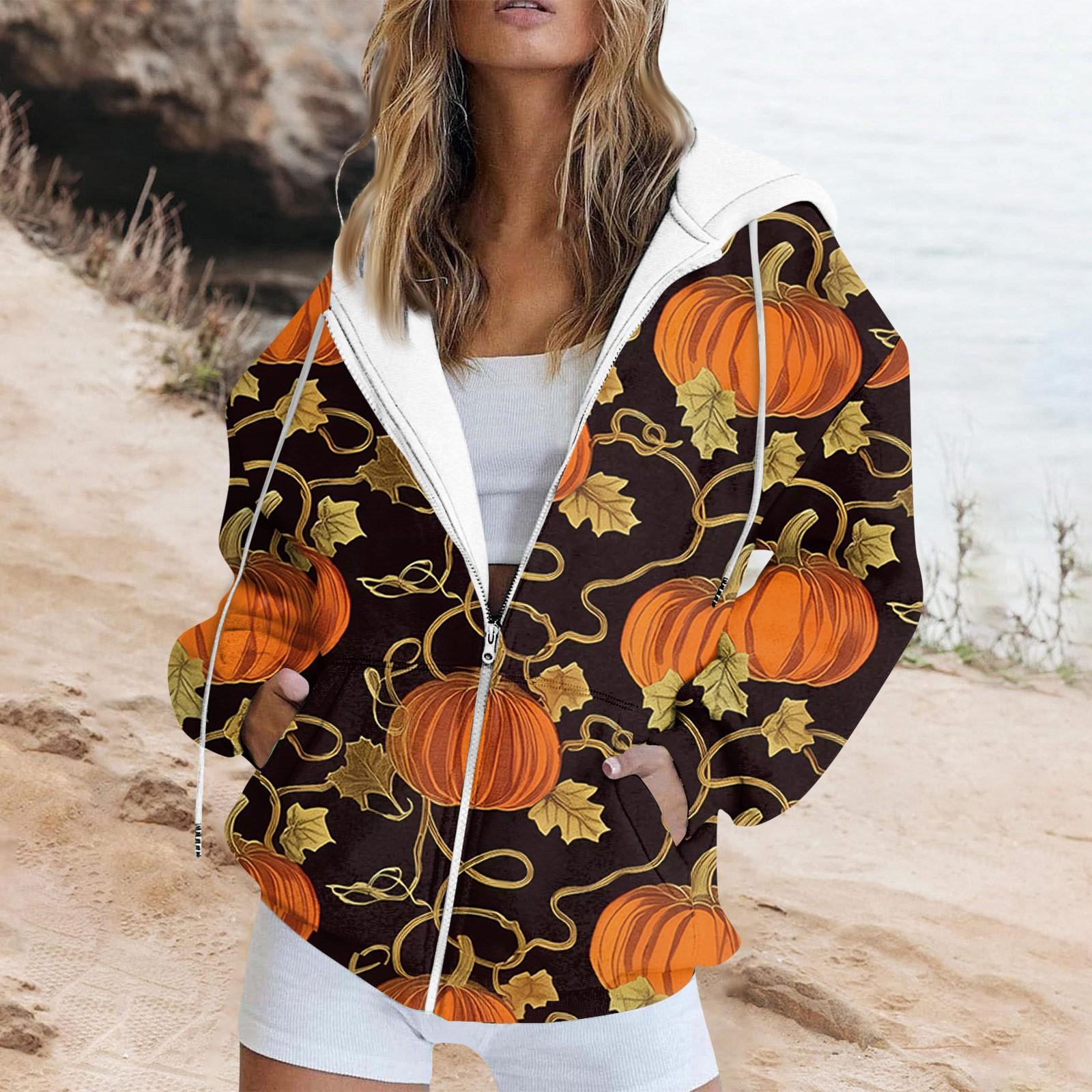 Женская повседневная толстовка с длинным рукавом и принтом Хэллоуина, куртка с карманом и застежкой-молнией, пальто с капюшоном M золотой
Женская повседневная толстовка с длинным рукавом и принтом Хэллоуина, куртка с карманом и застежкой-молнией, пальто с капюшоном M золотой