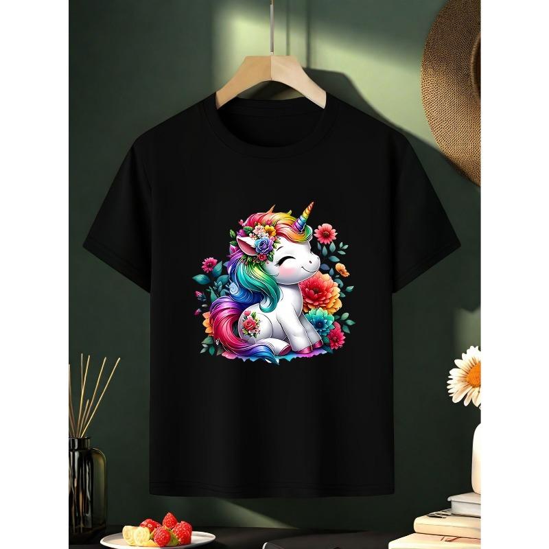 European sizes Dreamy Unicorn Flower Pattern T-Shirt - Soft And Comfortable, Featuring Colorful Unicorns And Flower Designs, 164cm чорний
European sizes Dreamy Unicorn Flower Pattern T-Shirt - Soft And Comfortable, Featuring Colorful Unicorns And Flower Designs, 164cm чорний