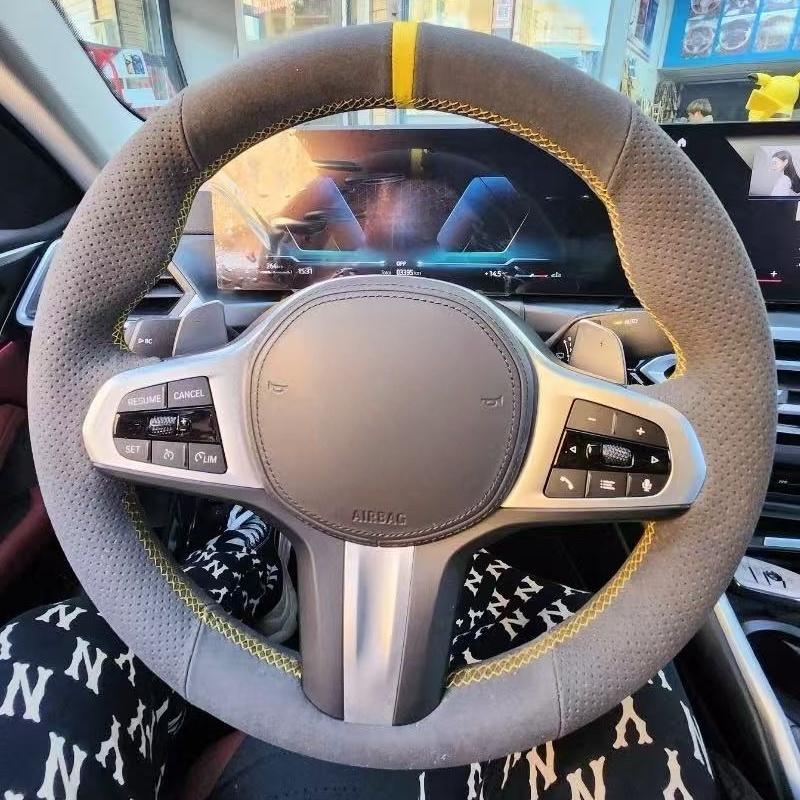 Hand-stitched Black Anti-slip Comfy Suede Leather Car Steering Wheel Cover For BMW M Sport G30 G02 X5 F40 F41 g82 M4 Purple Thread
Hand-stitched Black Anti-slip Comfy Suede Leather Car Steering Wheel Cover For BMW M Sport G30 G02 X5 F40 F41 g82 M4 Purple Thread