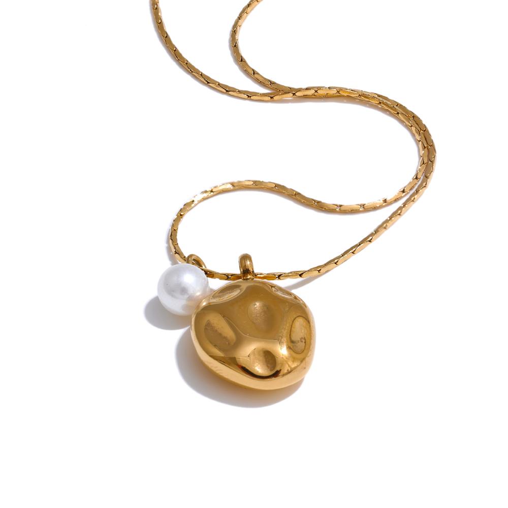 Yhpup Trendy Stainless Steel Metal Hammer Natural Pearl Fashion Pendant Necklace for Women 18K Gold Color Plated Collar Jewelry
Yhpup Trendy Stainless Steel Metal Hammer Natural Pearl Fashion Pendant Necklace for Women 18K Gold Color Plated Collar Jewelry