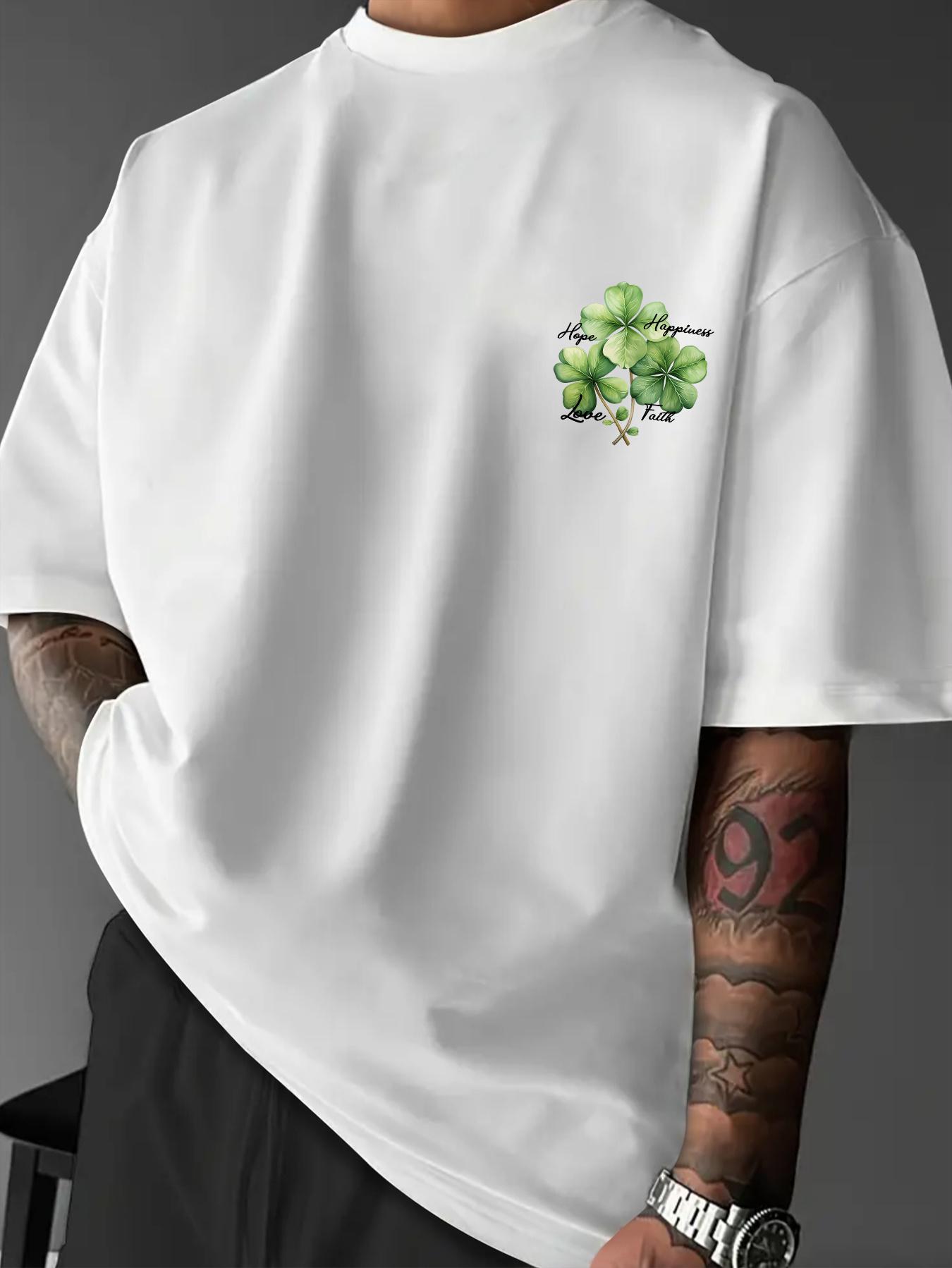 Summer Street Style New Fourleaf Clover Print Tshirt in Loose Casual Fit for Daily Casual Wear Mens Pure Cotton Short Sleeve 3XL
Summer Street Style New Fourleaf Clover Print Tshirt in Loose Casual Fit for Daily Casual Wear Mens Pure Cotton Short Sleeve 3XL