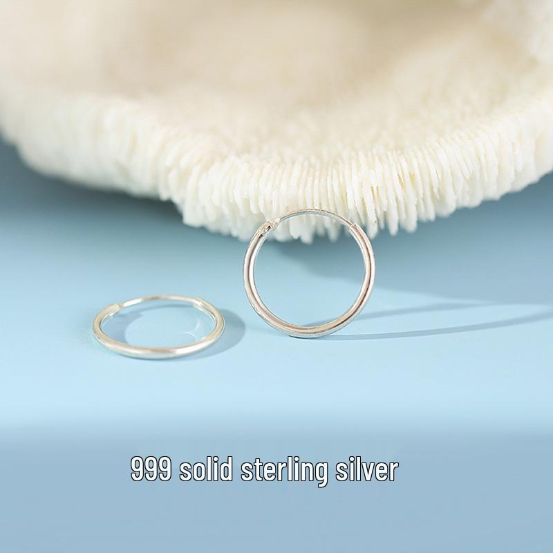 S999 Pure Silver Circle Earrings 2023 - Trendy Korean Small Round Hoop Studs for Women 925 Silver
S999 Pure Silver Circle Earrings 2023 - Trendy Korean Small Round Hoop Studs for Women 925 Silver