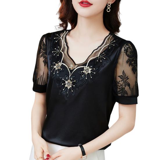 Пуловер большого размера с вырезом, кружевной пэчворк, плюс брюки с короткими рукавами и V-образным вырезом, шифоновая прозрачная блузка для женщин 4XL золотистый/чёрный
Пуловер большого размера с вырезом, кружевной пэчворк, плюс брюки с короткими рукавами и V-образным вырезом, шифоновая прозрачная блузка для женщин 4XL золотистый/чёрный