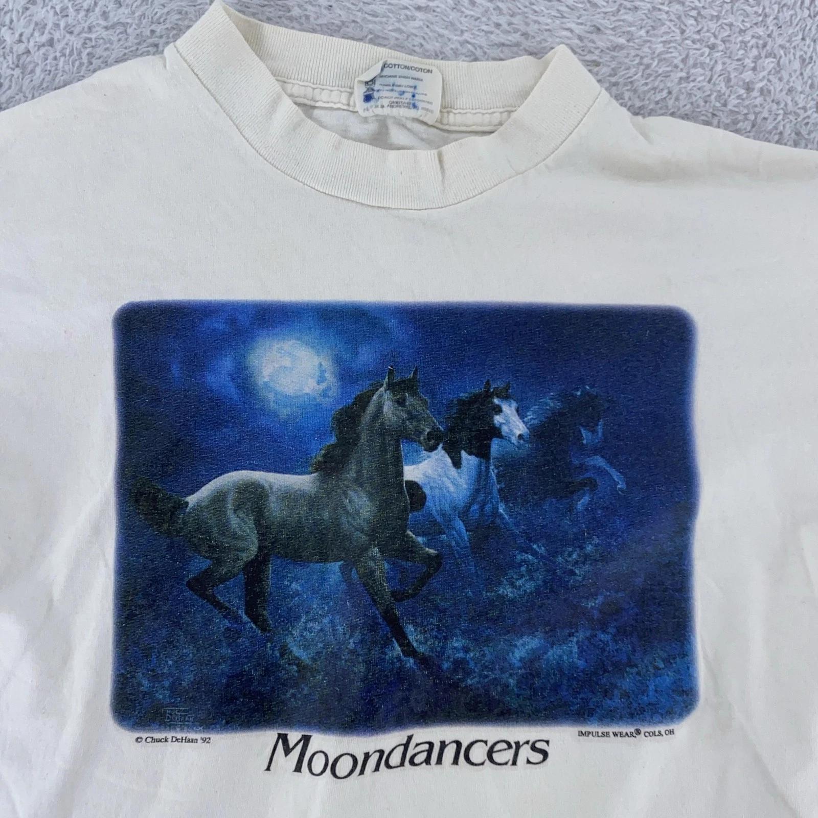 Vintage Moondancers Horse Moon Art Shirt Mens Medium Chuck DeHaan 90s Tee 4XL
Vintage Moondancers Horse Moon Art Shirt Mens Medium Chuck DeHaan 90s Tee 4XL