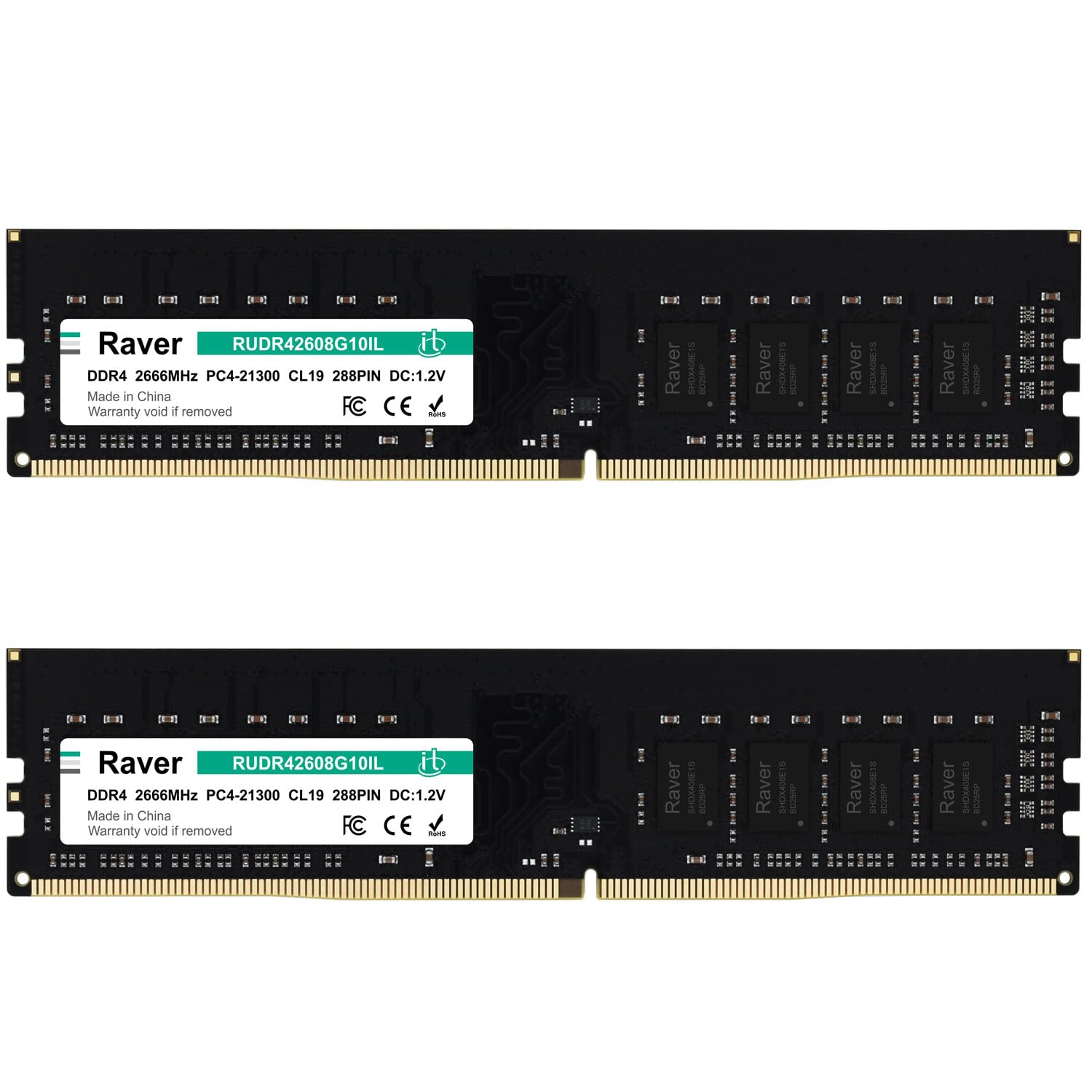 Desktop PC Memory 16GB DIMM Raver CL19 288pin For PCs with Intel CPU RU2KDR42608G10IL (8GBx2) PC4-21300 (DDR4-2666) 1.2V
Desktop PC Memory 16GB DIMM Raver CL19 288pin For PCs with Intel CPU RU2KDR42608G10IL (8GBx2) PC4-21300 (DDR4-2666) 1.2V