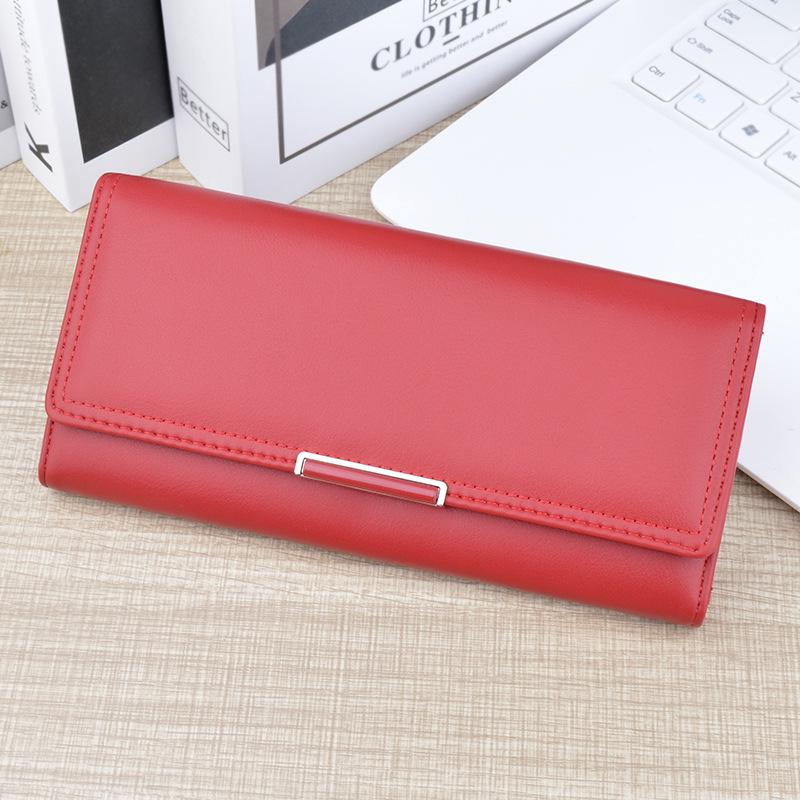 Женский длинный кожаный кошелек тройного сложения с множеством отделений для карт и большой вместимостью красный
Женский длинный кожаный кошелек тройного сложения с множеством отделений для карт и большой вместимостью красный