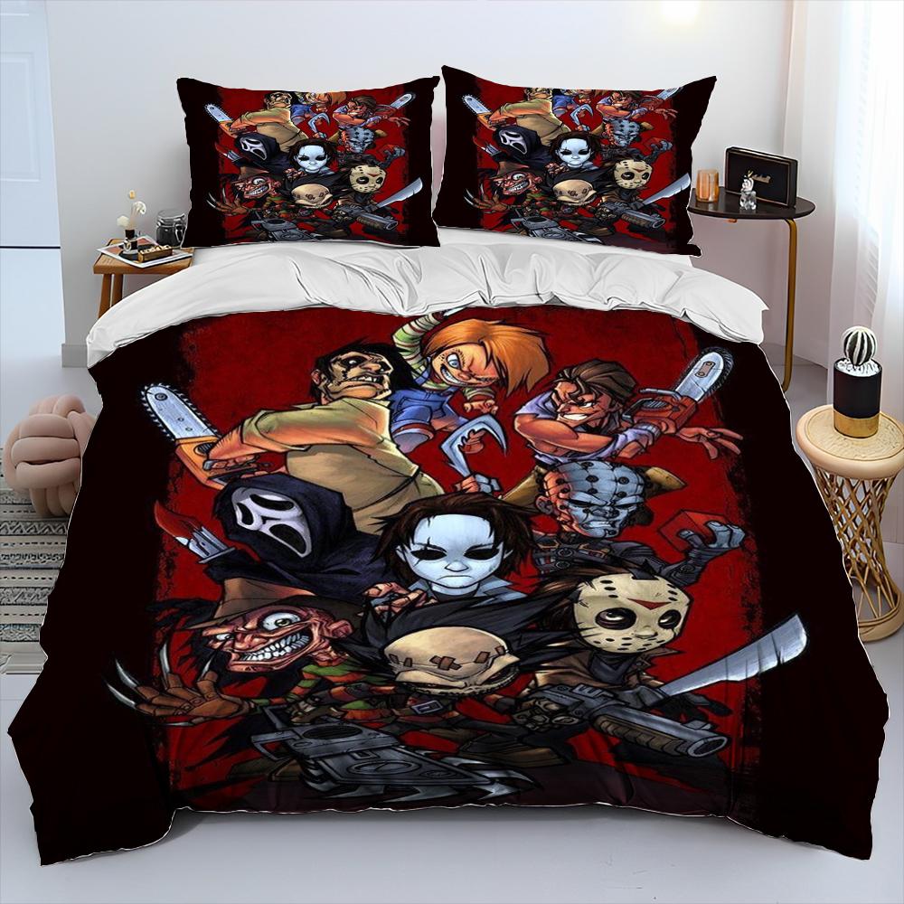 Horror Movie Character Chucky Saw Comforter Bedding SetDuvet Cover Bed Set Quilt Cover PillowcaseKing Queen Size Bedding Set US Queen(228*228cm)3pcs
Horror Movie Character Chucky Saw Comforter Bedding SetDuvet Cover Bed Set Quilt Cover PillowcaseKing Queen Size Bedding Set US Queen(228*228cm)3pcs