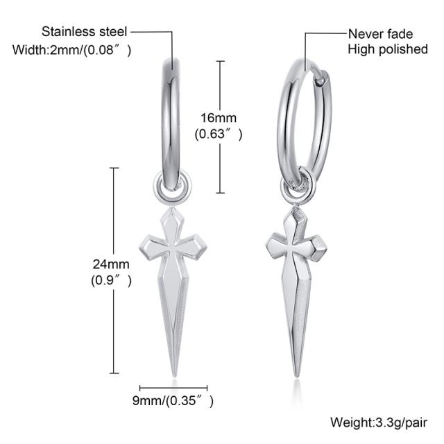 Мужские серьги-кольца Huggie Hoops, минималистичные серьги-подвески в виде креста-меча, мужские байкерские украшения из нержавеющей стали
Мужские серьги-кольца Huggie Hoops, минималистичные серьги-подвески в виде креста-меча, мужские байкерские украшения из нержавеющей стали