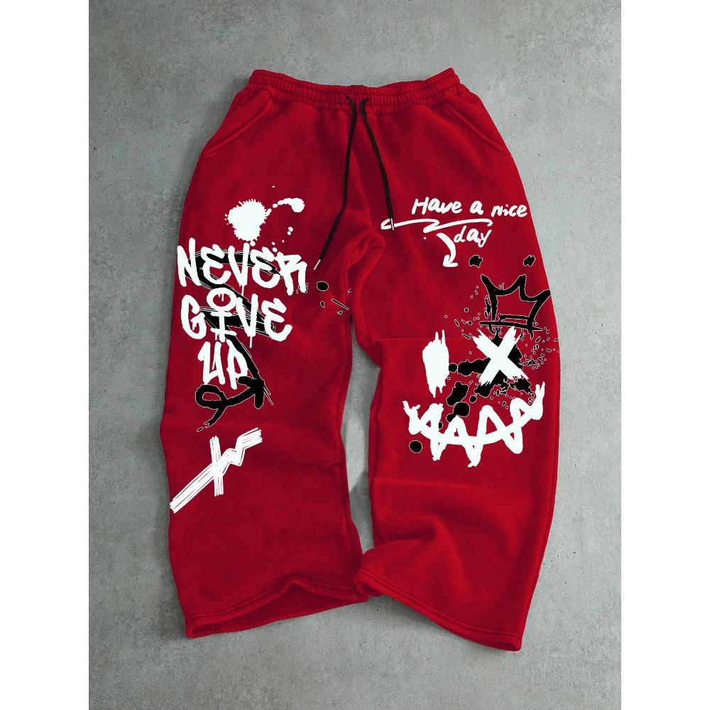 Men s graffiti style straight leg pants with drawstring waistband and printed fashionable street loose sports pants XXL
Men s graffiti style straight leg pants with drawstring waistband and printed fashionable street loose sports pants XXL