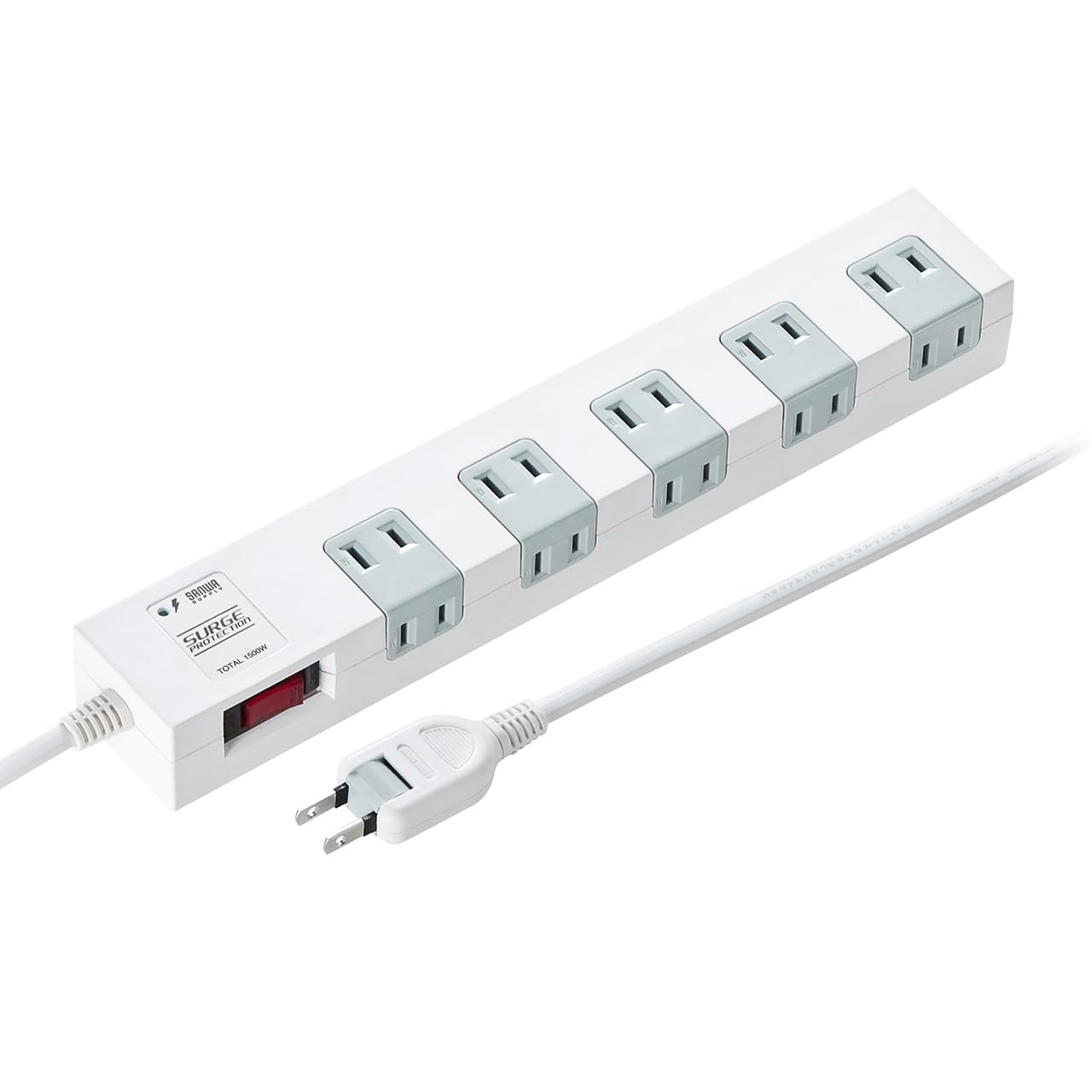 Sanwa Direct Power Strip, 10 Outlets, 5m, Lightning Guard, Magnetic, with Group Switch, White, 700-TAP044-5W
Sanwa Direct Power Strip, 10 Outlets, 5m, Lightning Guard, Magnetic, with Group Switch, White, 700-TAP044-5W