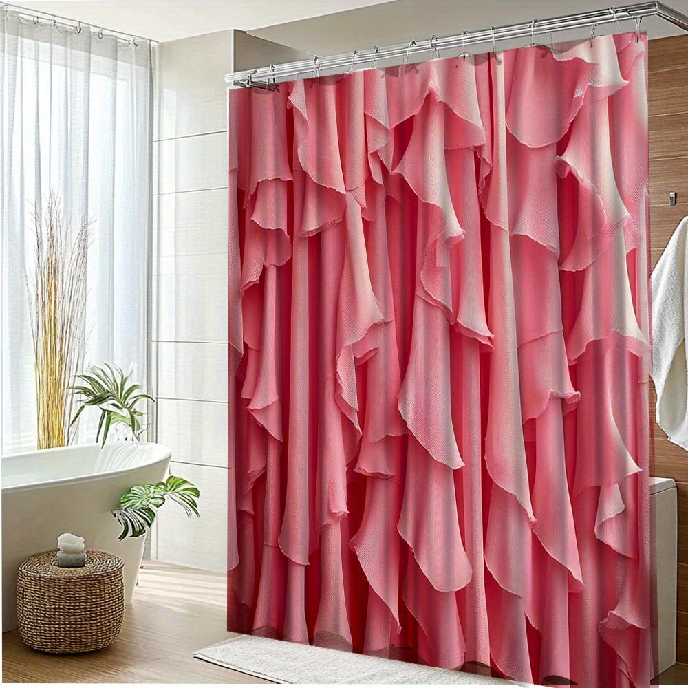 1Pc Pink Ruffle Shower Curtain - Layered Design Bathroom Decor, Machine Washable Polyester Fabric With 12 Hooks, 70.8X70.8 Inche W60H190(CM)-1 Pcs
1Pc Pink Ruffle Shower Curtain - Layered Design Bathroom Decor, Machine Washable Polyester Fabric With 12 Hooks, 70.8X70.8 Inche W60H190(CM)-1 Pcs