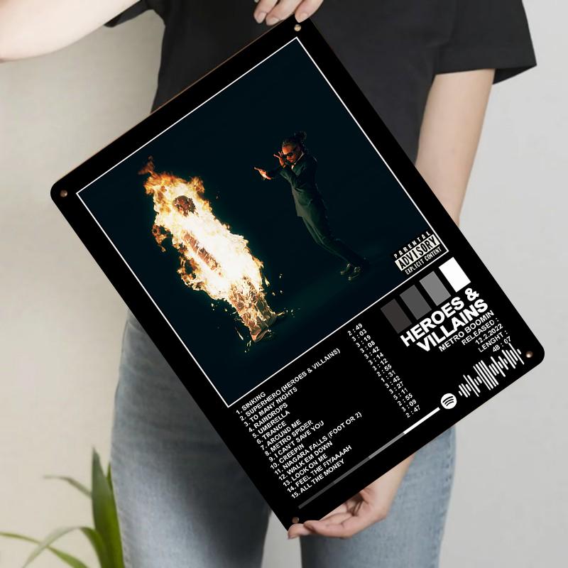 Metro Boomin Heroes Villains Album Cover Metal Poster Custom Music Art Decor for Home Wall Decoration 20x30cm(7.8x11.8inch)
Metro Boomin Heroes Villains Album Cover Metal Poster Custom Music Art Decor for Home Wall Decoration 20x30cm(7.8x11.8inch)