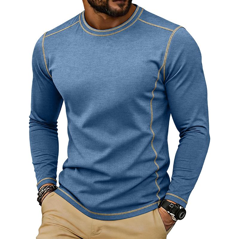 Men s Crew Neck Long Sleeve T-Shirt Contrast Stitch Casual Solid Color Basic Tee Tops S синий
Men s Crew Neck Long Sleeve T-Shirt Contrast Stitch Casual Solid Color Basic Tee Tops S синий