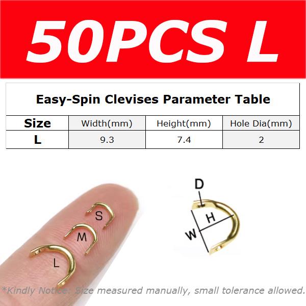 50PCS U Shaped Easy-Spin Clevises Spinner DIY Brass Fishing Lures Accessories S M L L
50PCS U Shaped Easy-Spin Clevises Spinner DIY Brass Fishing Lures Accessories S M L L