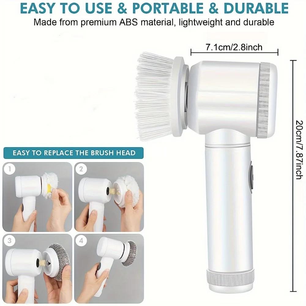Мощная электрическая щетка для чистки Spin Scrubber Brush Deep Cleaning с 5 сменными головками для ванной комнаты и кухни a белый
Мощная электрическая щетка для чистки Spin Scrubber Brush Deep Cleaning с 5 сменными головками для ванной комнаты и кухни a белый