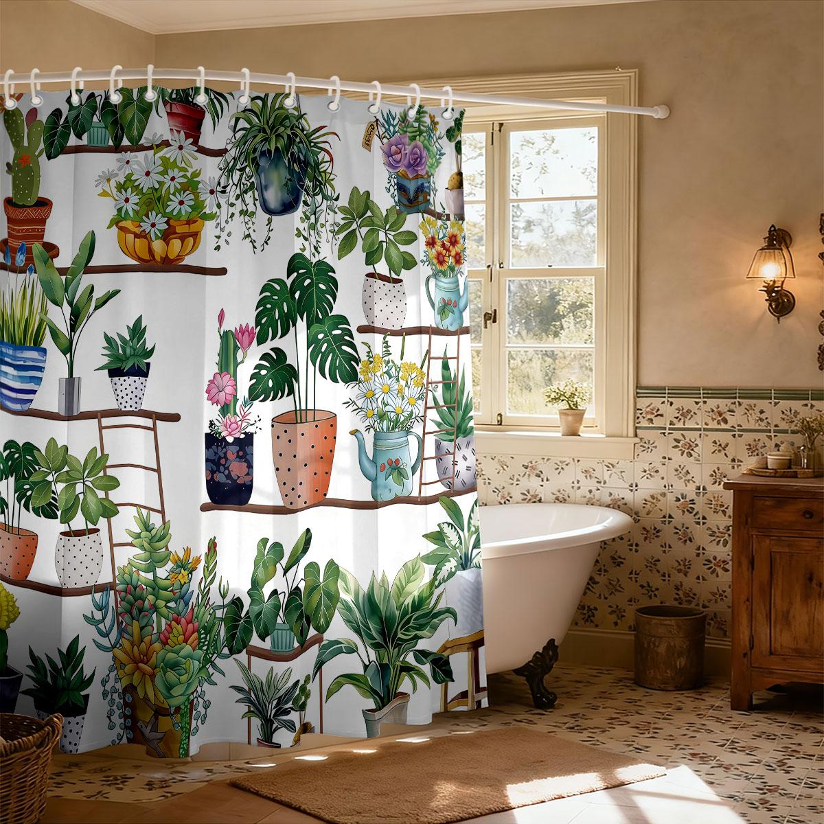 1Pc Green Plant Flower Pot Print Shower Curtain Multiple Size Partition Privacy Hanging Curtain 12 Hook Home Bathroom Decoration W60H190(CM)-1 Pcs
1Pc Green Plant Flower Pot Print Shower Curtain Multiple Size Partition Privacy Hanging Curtain 12 Hook Home Bathroom Decoration W60H190(CM)-1 Pcs