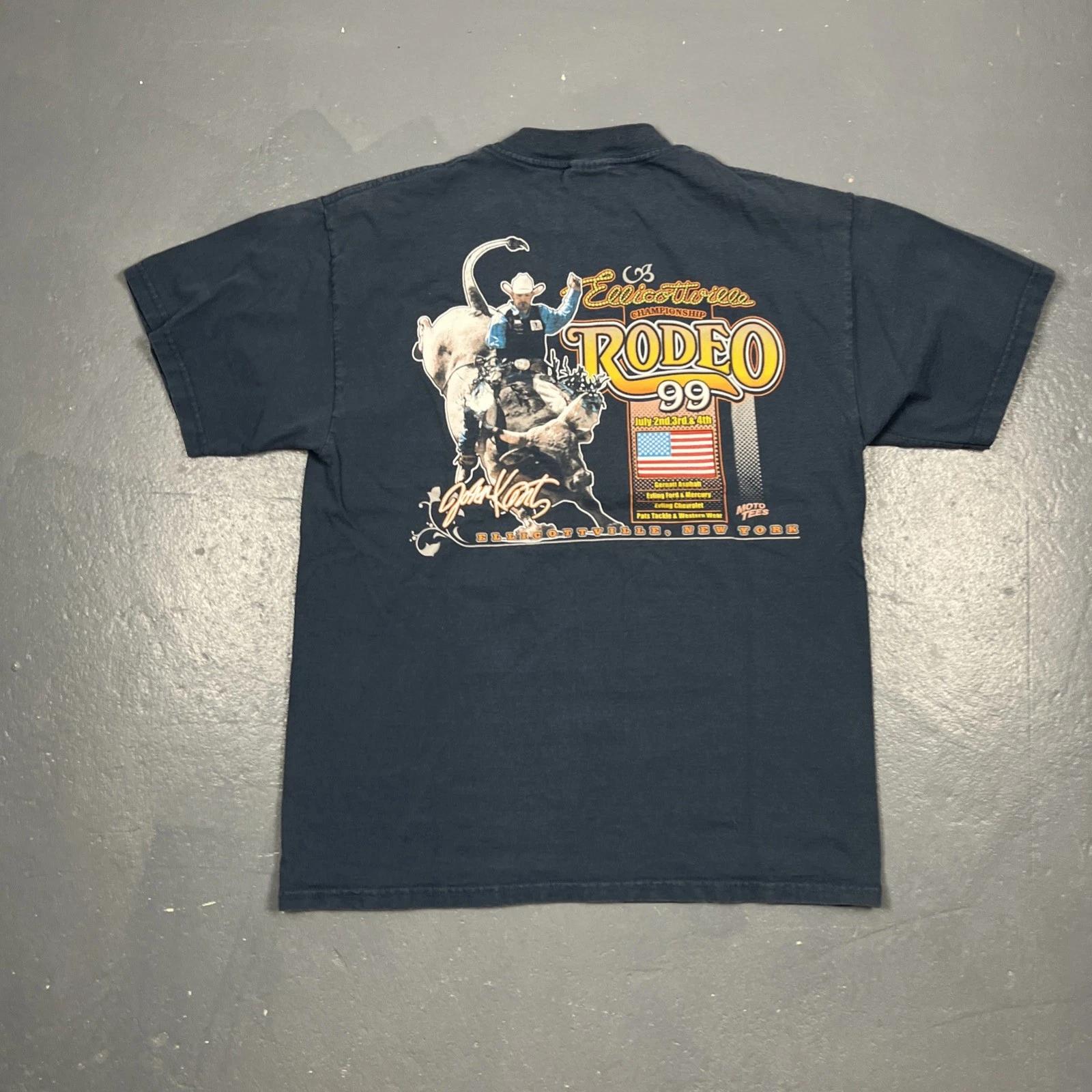 Vintage 1999 Ellicottville Rodeo Graphic Tshirt Blue Large Dbl Sided VTG 90s 3XL
Vintage 1999 Ellicottville Rodeo Graphic Tshirt Blue Large Dbl Sided VTG 90s 3XL
