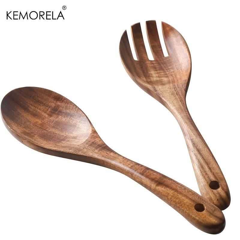 KEMORELA Acacia Wood Salad Servers Set of 2 Long Handle Spoon And Fork Set for Mixing Durable Kitchen Serving Utensils
KEMORELA Acacia Wood Salad Servers Set of 2 Long Handle Spoon And Fork Set for Mixing Durable Kitchen Serving Utensils