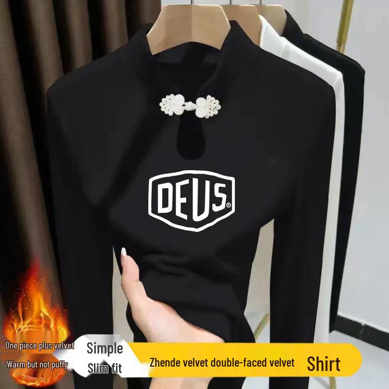 Women s Autumn Winter Frog Button Stand Collar T-Shirt - Chinese Style, Long Sleeve, Warm Print, Versatile Top with Water Drop Collar. S (Suggest up to 40 kg)
Women s Autumn Winter Frog Button Stand Collar T-Shirt - Chinese Style, Long Sleeve, Warm Print, Versatile Top with Water Drop Collar. S (Suggest up to 40 kg)