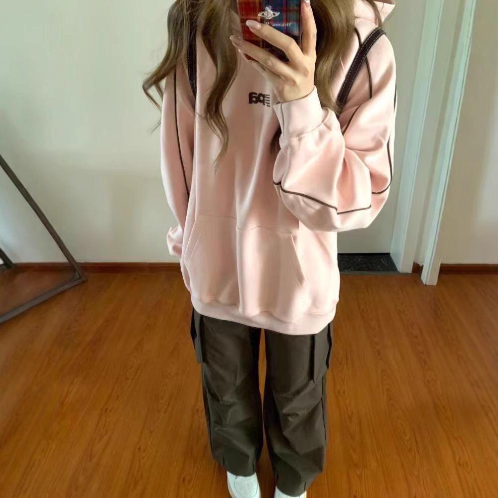 2024 Korean Style Pink Hooded Sweatshirt for Women - Autumn/Winter Loose Fit Hoodie XL
2024 Korean Style Pink Hooded Sweatshirt for Women - Autumn/Winter Loose Fit Hoodie XL