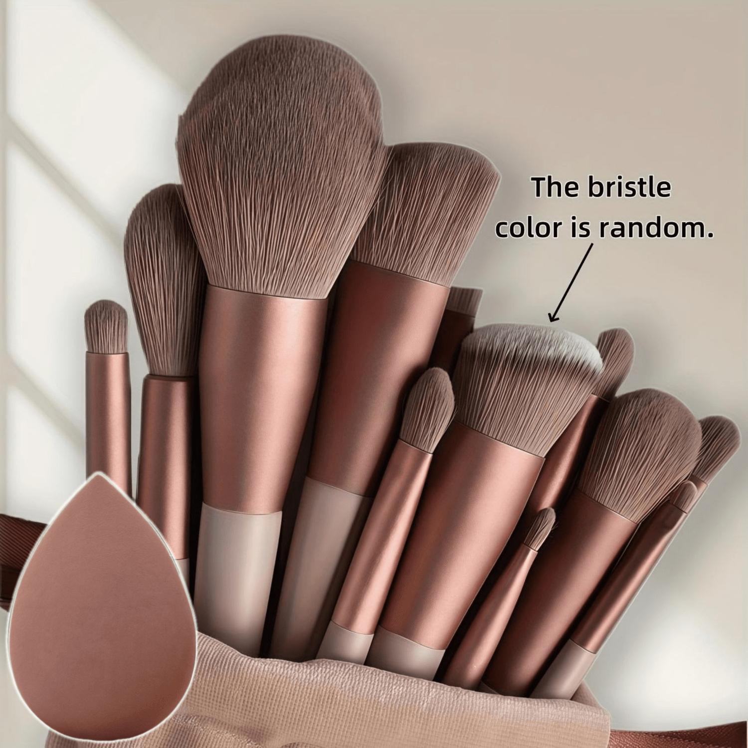 14pcs makeup brush set: 13 soft fluffy brushes + 1 brown makeup sponge. Professional cosmetic tools with storage bag, perfect for makeup beginners. A
14pcs makeup brush set: 13 soft fluffy brushes + 1 brown makeup sponge. Professional cosmetic tools with storage bag, perfect for makeup beginners. A