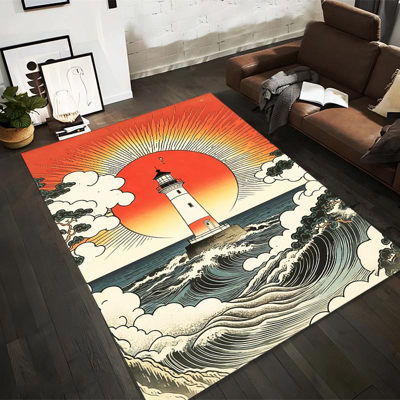 Lighthouse Sunrise Scene Carpet with Ocean Waves and Cloud Design Suitable for use as an anti-slip for living room bedroom sofas 40x60cm( 15x23in )
Lighthouse Sunrise Scene Carpet with Ocean Waves and Cloud Design Suitable for use as an anti-slip for living room bedroom sofas 40x60cm( 15x23in )