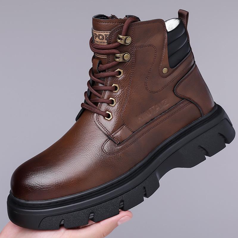 Winter new men s high-top cotton shoes men s platform tooling big-headed Martin boots velvet warm fashion boots men 44 коричневий
Winter new men s high-top cotton shoes men s platform tooling big-headed Martin boots velvet warm fashion boots men 44 коричневий