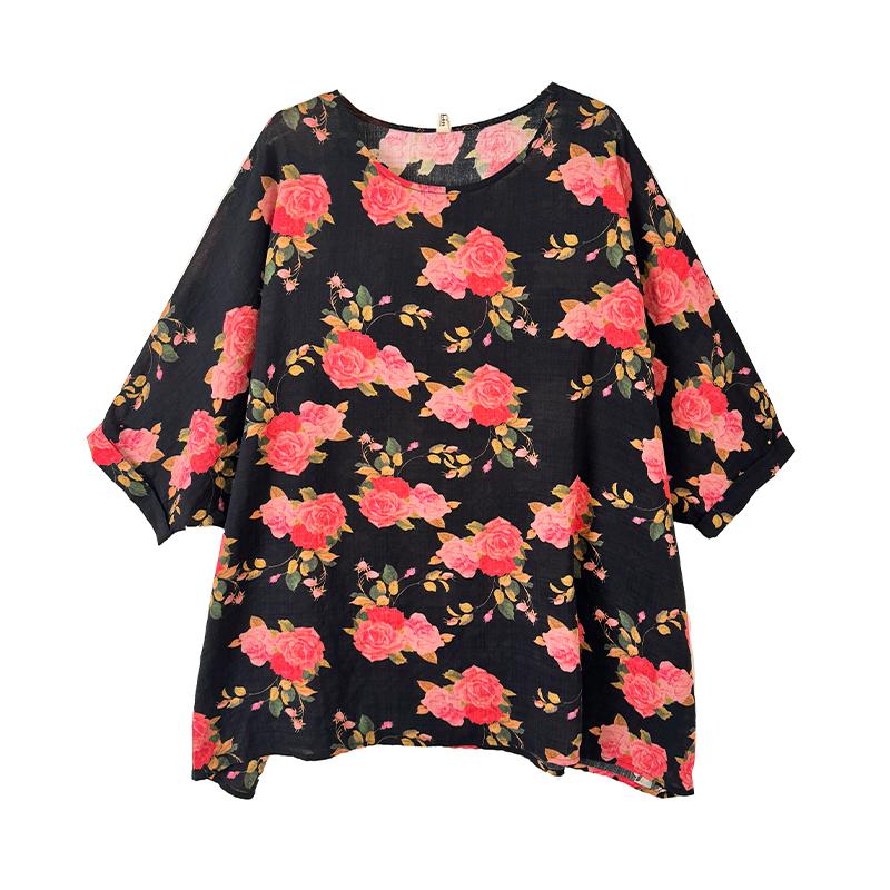 DIMANAF 2025 Летняя футболка больших размеров для женщин с цветочным принтом и рукавами «летучая мышь», свободные топы, повседневные One Size
DIMANAF 2025 Летняя футболка больших размеров для женщин с цветочным принтом и рукавами «летучая мышь», свободные топы, повседневные One Size
