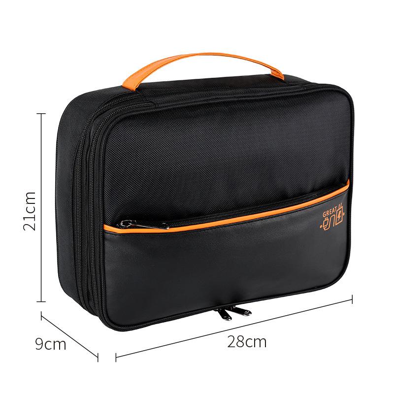 Three Layers Digital Accessories Storage Bag Polyester+PU Leather Data Cable Power Bank Handbag Black
Three Layers Digital Accessories Storage Bag Polyester+PU Leather Data Cable Power Bank Handbag Black