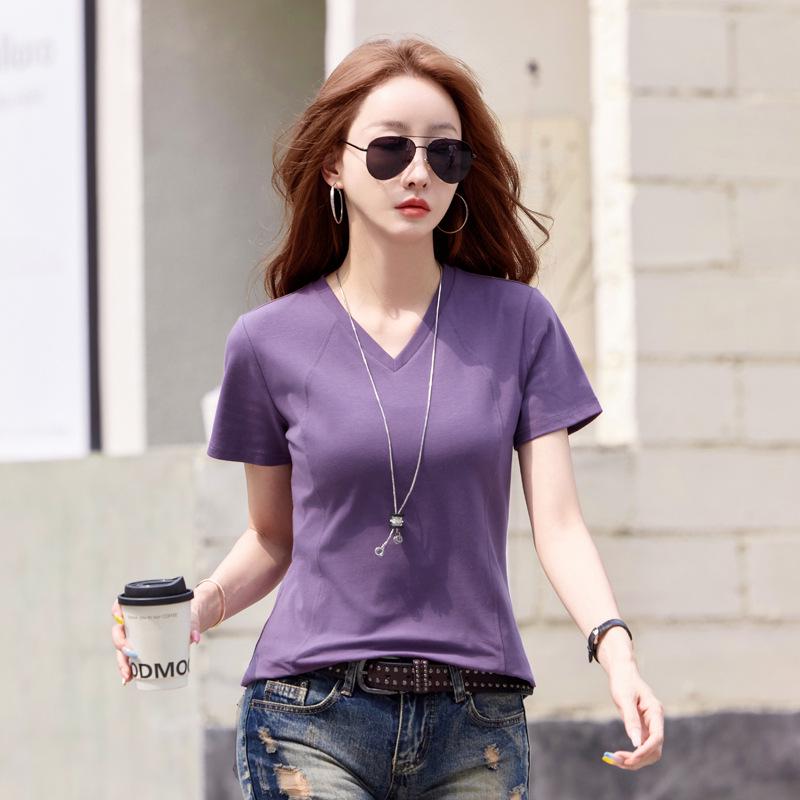 Summer Women s V-Neck Short Sleeve Slim Cotton T-Shirt - Solid Color, Regular Fit S
Summer Women s V-Neck Short Sleeve Slim Cotton T-Shirt - Solid Color, Regular Fit S