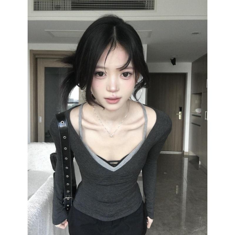 260g Cotton Modal V-Neck Two-Piece Look Long-Sleeve Women s Slim Fit Top for Autumn/Winter Extra Large
260g Cotton Modal V-Neck Two-Piece Look Long-Sleeve Women s Slim Fit Top for Autumn/Winter Extra Large