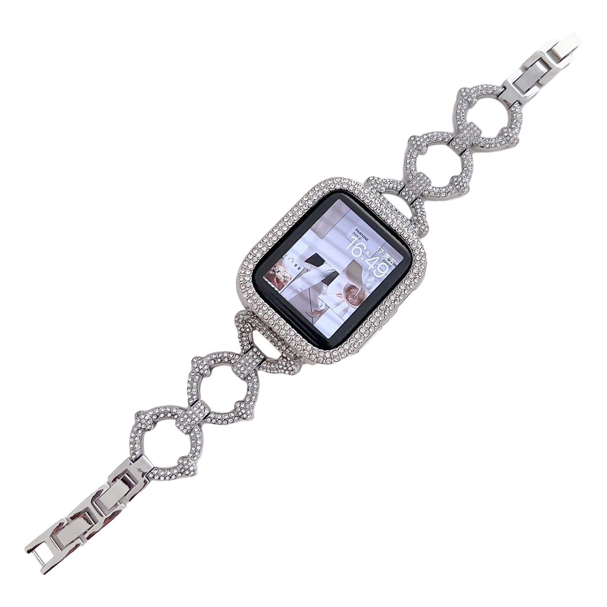 Ремінець для Apple Watch Series 10 42мм/9 8 7 41мм/SE (2023) SE (2022) SE 6 5 4 40мм/3 2 1 38мм Металевий ремінець для годинника з стразами у формі літери О Silver
Ремінець для Apple Watch Series 10 42мм/9 8 7 41мм/SE (2023) SE (2022) SE 6 5 4 40мм/3 2 1 38мм Металевий ремінець для годинника з стразами у формі літери О Silver