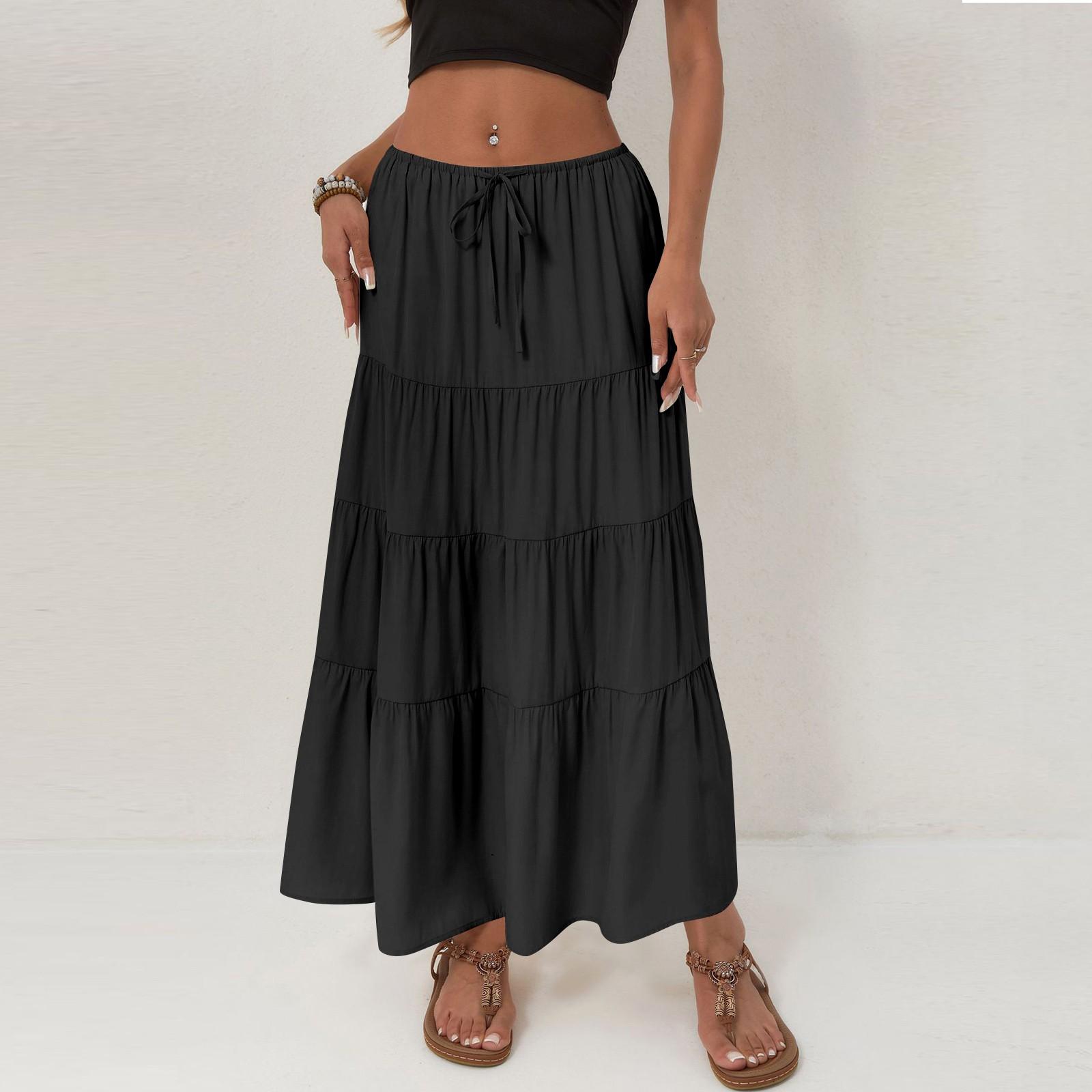 Женская хлопковая юбка с высокой талией, эластичная завязка, большая юбка-качеля, европейская и американская свободная длинная юбка для женщин L чёрный
Женская хлопковая юбка с высокой талией, эластичная завязка, большая юбка-качеля, европейская и американская свободная длинная юбка для женщин L чёрный