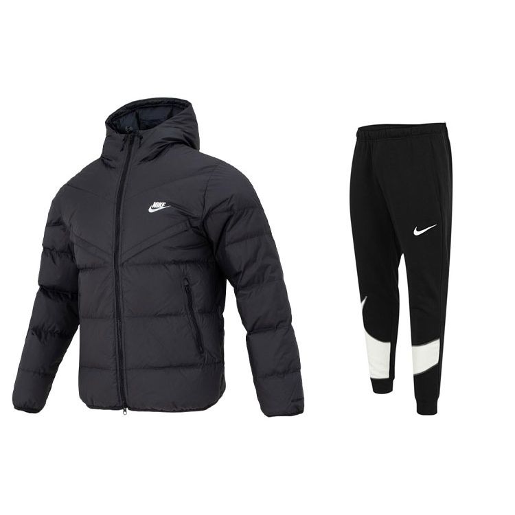 Nike Теплый пуховик с капюшоном и вышитым логотипом, брюки с манжетами, повседневный спортивный комплект для мужчин, черный FB8178-010+FB8578-010 M
Nike Теплый пуховик с капюшоном и вышитым логотипом, брюки с манжетами, повседневный спортивный комплект для мужчин, черный FB8178-010+FB8578-010 M