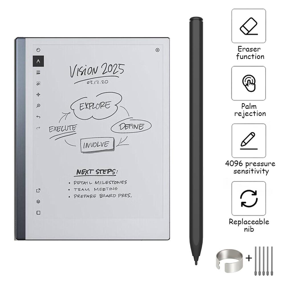 EMR Stylus Pen for ReMarkable 2 Samsung BOOX 4096 Pressure Sensitivity Eraser Palm Rejection Tilt Sensing for Kindle Scribe чорний
EMR Stylus Pen for ReMarkable 2 Samsung BOOX 4096 Pressure Sensitivity Eraser Palm Rejection Tilt Sensing for Kindle Scribe чорний