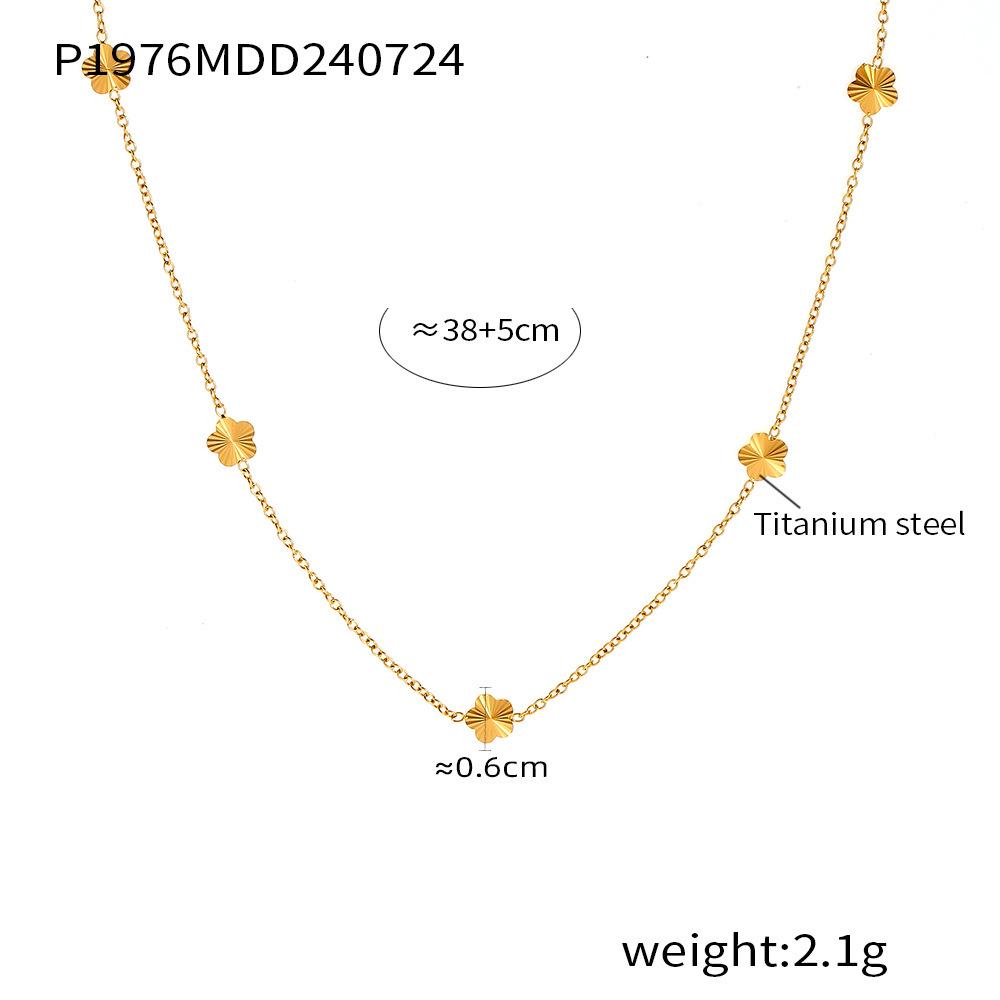 European and American Style Joe Flower Clavicle Necklace with Elegant Design, 18K Gold-Plated Titanium Steel.
European and American Style Joe Flower Clavicle Necklace with Elegant Design, 18K Gold-Plated Titanium Steel.