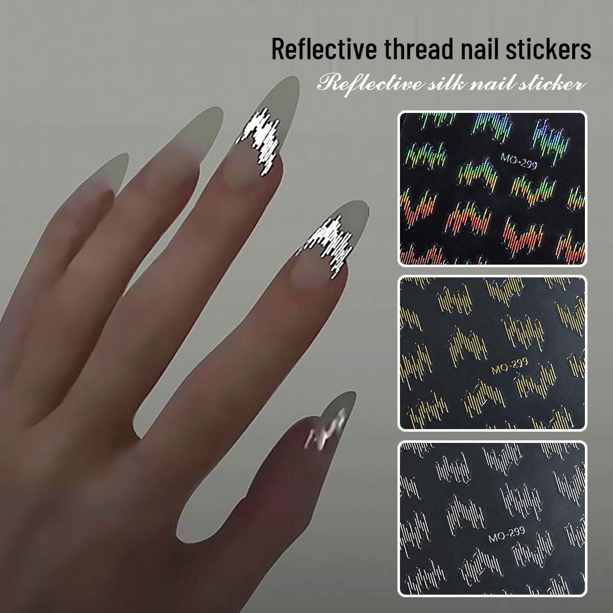 High-Gloss Reflective Silk Thread Nail Stickers - Disco Embossed Long Strip Decals
High-Gloss Reflective Silk Thread Nail Stickers - Disco Embossed Long Strip Decals