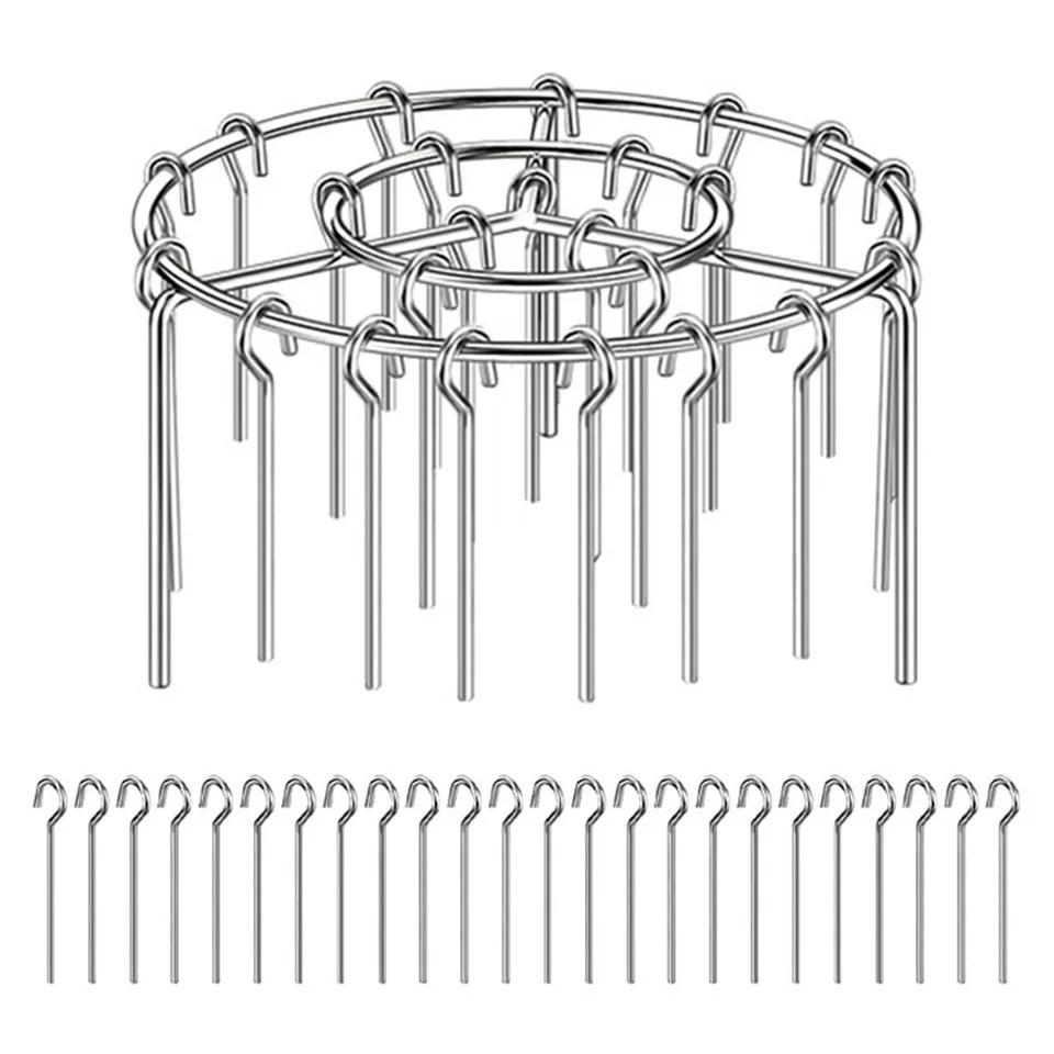 Вертикальная решетка для гриля из нержавеющей стали для фритюрницы, съемная решетка для гриля, вертикальный держатель для шампуров, 24 иглы для выпечки мяса и овощей 24pcs Baking Needle