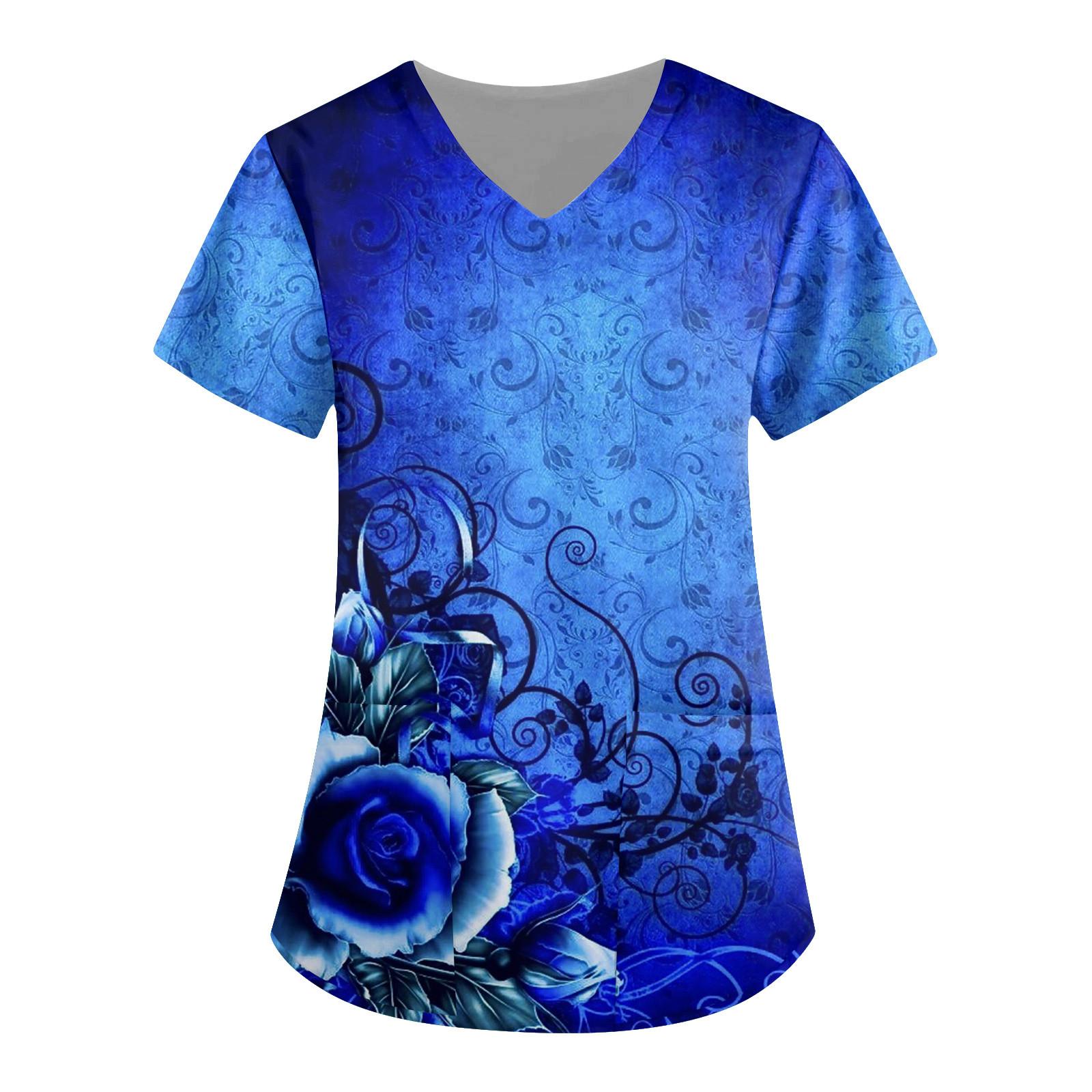 Женская мода, рабочая одежда с v-образным вырезом, короткими рукавами и карманами, топы с принтом, летние топы для женщин L синий
Женская мода, рабочая одежда с v-образным вырезом, короткими рукавами и карманами, топы с принтом, летние топы для женщин L синий