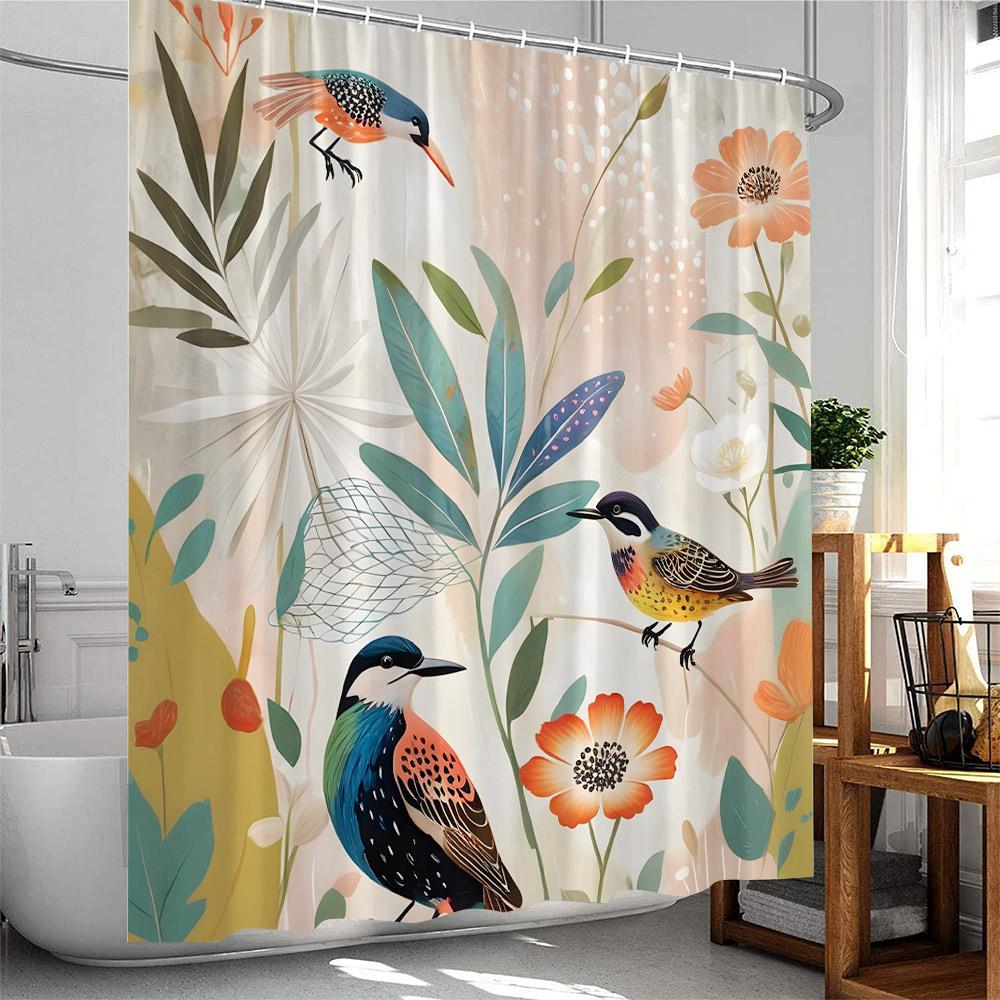 Birds Shower Curtain Elegant Home Decor For Bathroom Flowers Blossom Branched Floral Pink Polyester Bathtub Curtain With Hooks W60H190(CM)-1 Pcs
Birds Shower Curtain Elegant Home Decor For Bathroom Flowers Blossom Branched Floral Pink Polyester Bathtub Curtain With Hooks W60H190(CM)-1 Pcs