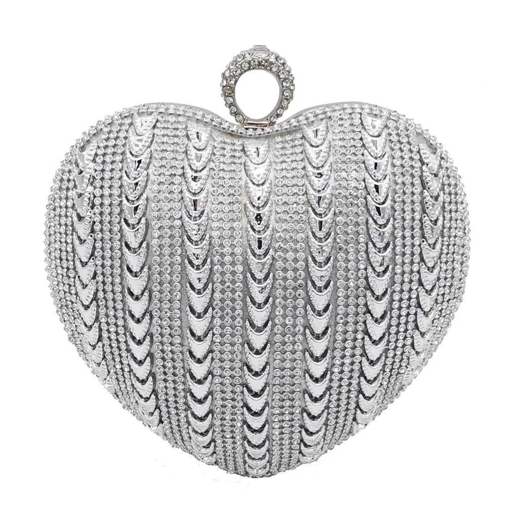 Boutique De FGG Finger Ring Women Crystal Heart Clutch Evening Bags Wedding Party Bridal Knucklebox Minaudiere Handbag and Purse Small Clutch
Boutique De FGG Finger Ring Women Crystal Heart Clutch Evening Bags Wedding Party Bridal Knucklebox Minaudiere Handbag and Purse Small Clutch
