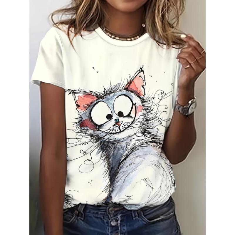Women s T Shirt Print Animal Cat 3D Basic Short Sleeve Round Neck Regular Tops Daily Weekend Brown 8XL
Women s T Shirt Print Animal Cat 3D Basic Short Sleeve Round Neck Regular Tops Daily Weekend Brown 8XL