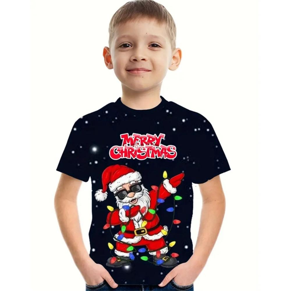 Веселого Рождества детская футболка для мальчиков и девочек новогодние топы 3D принт Санта-Клаус детская футболка с коротким рукавом детская одежда 110
Веселого Рождества детская футболка для мальчиков и девочек новогодние топы 3D принт Санта-Клаус детская футболка с коротким рукавом детская одежда 110