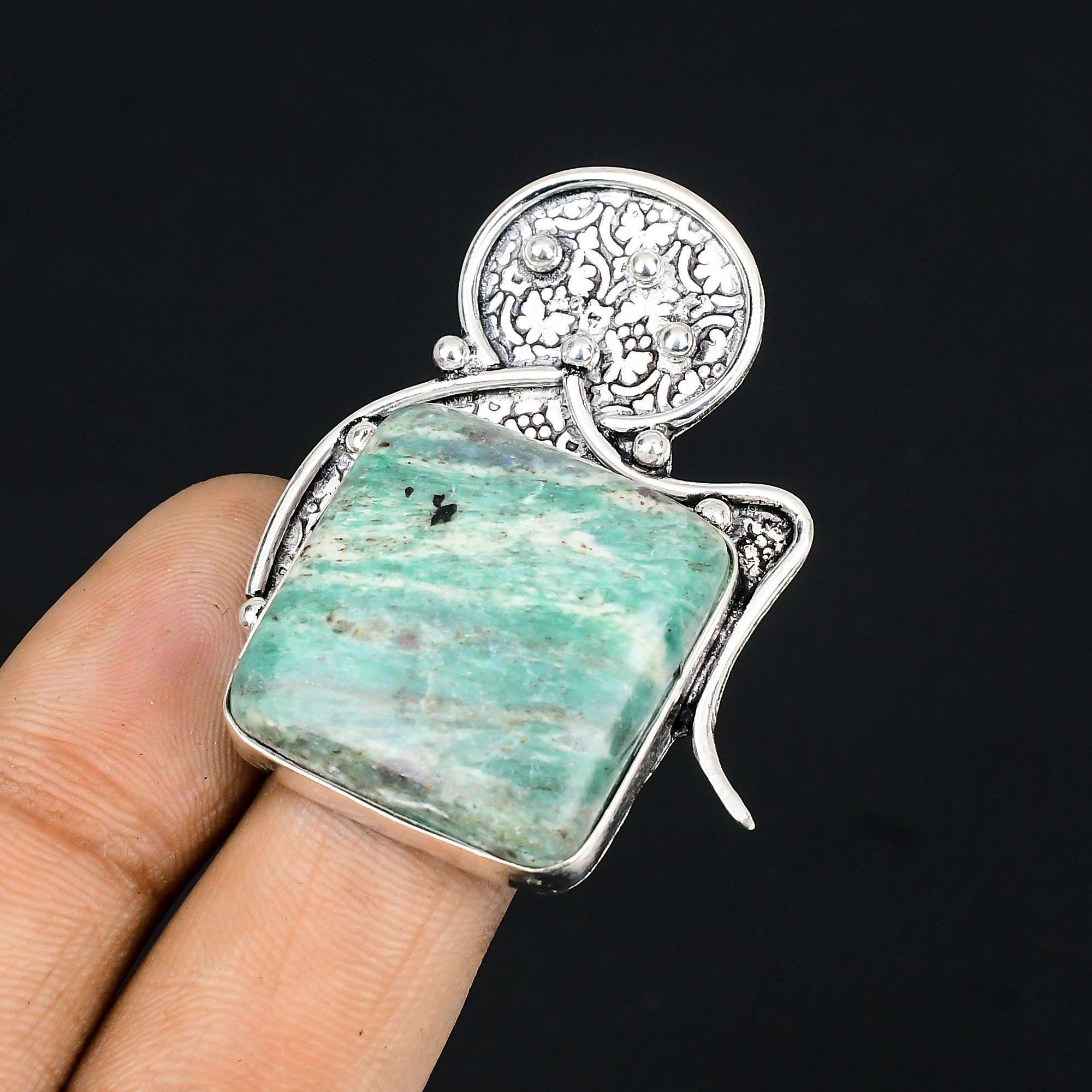 Birthday Gift For Her Natural Amazonite Stackable Ring Size 6.5 925 Silver 6.5
Birthday Gift For Her Natural Amazonite Stackable Ring Size 6.5 925 Silver 6.5